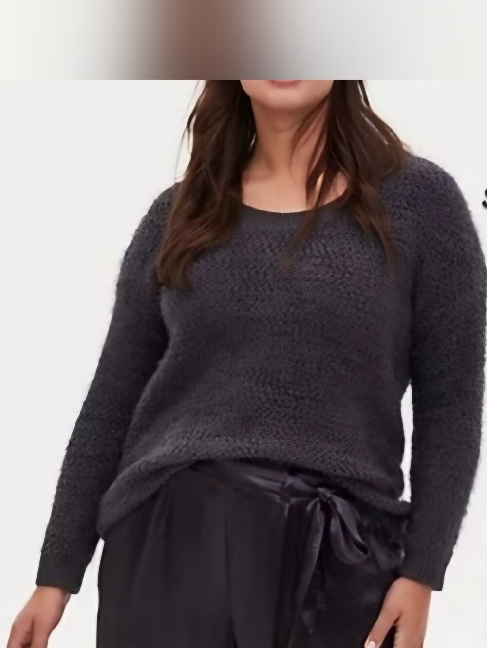 TORRID Women's Gray Fuzzy Pullover Drop Shoulder Sweater Size Small